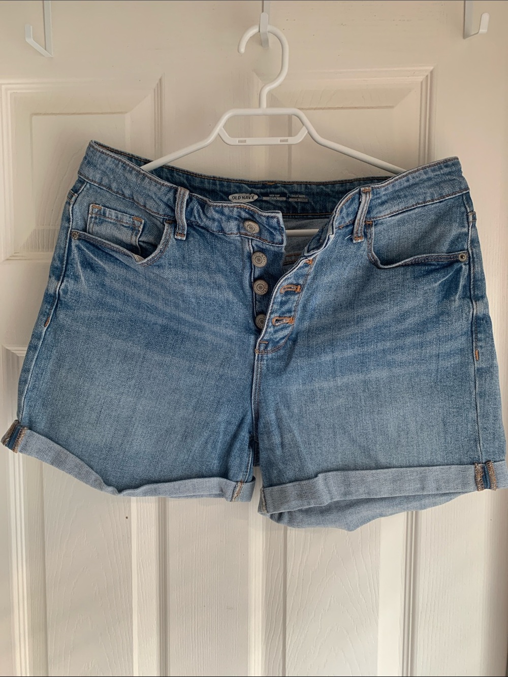 Old Navy Light Blue Denim Button-Front Cuffed Shorts